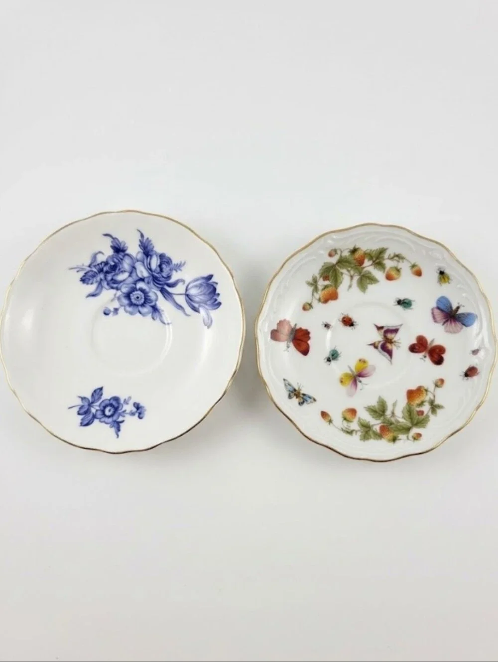 Vintage Crown Staffordshire Bone China Saucer- Bluebell & Hampton Bug Berry